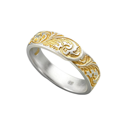 【宏艺珠宝】卷草流金·足银戒指 商品图0