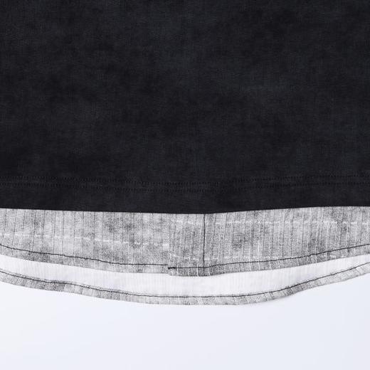 SDSA男装2026新款做旧假两件短袖T恤拼接下摆宽松圆领休闲上衣 商品图3