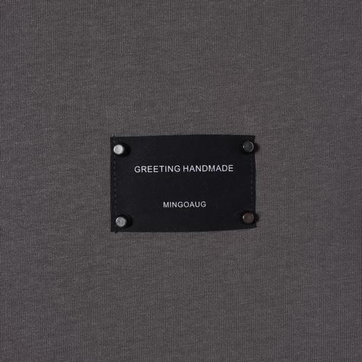 SDSA男装2026新款高贵轻奢潮牌简约皮标装饰圆领短袖百搭宽松上衣 商品图2