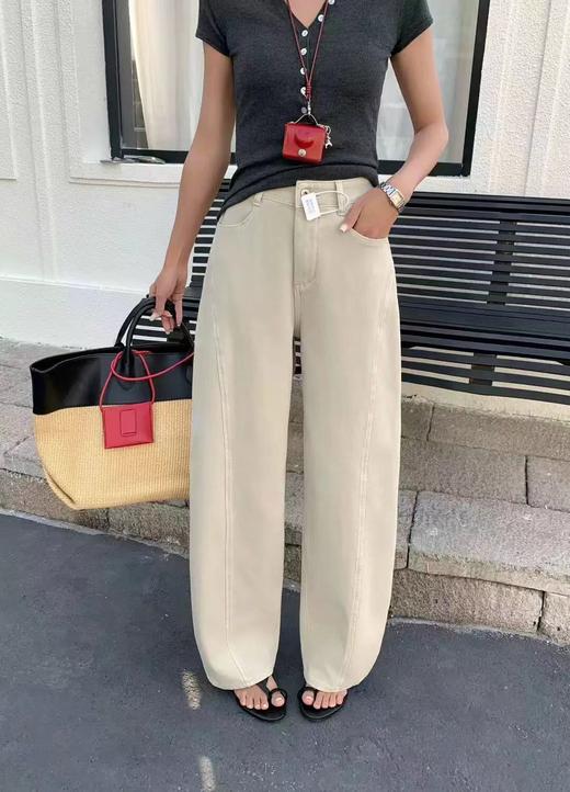 F040305春夏季新款四面弹杨桃裤女春季休闲百搭宽松阔腿牛仔裤拖地长裤 商品图7