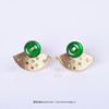 【圆满】绿翠金扇耳钉G2603120 商品缩略图0