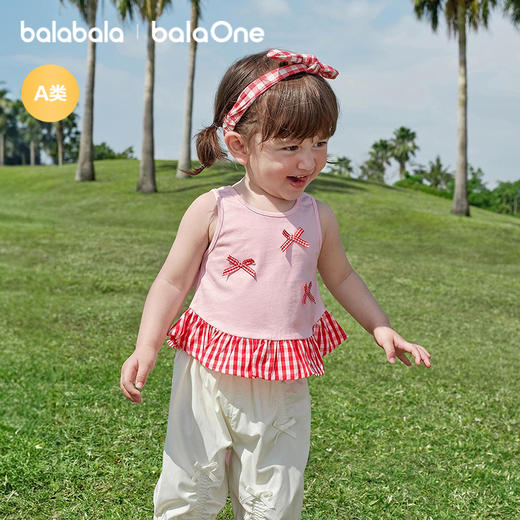 【balaOne】巴拉巴拉宝宝背心女童上衣2026新款拼接下摆时髦洋气 商品图2
