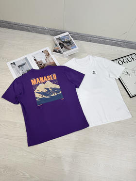 原单正品 KAILAS凯乐石中性款马纳斯鲁峰印花T恤短袖，
颜色：紫色、白色
尺码：S，M、L，XL、XXL