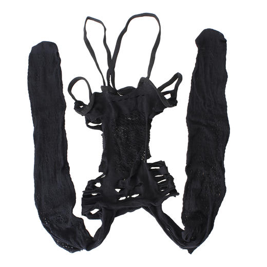 漫渺欧美情趣内衣性感开档连体网衣网袜透明诱免脱制服连体袜代发 商品图9