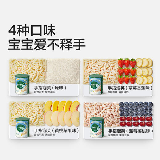 【宝宝馋了】婴幼儿手指泡芙（蓝莓樱桃/黄桃苹果）   强化钙铁锌  送6月+婴幼儿食谱 商品图5
