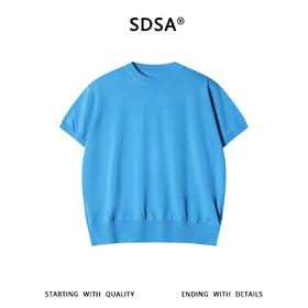 SDSA男装2026新款高贵轻奢老钱风纯色针织圆领短袖T恤百搭时尚