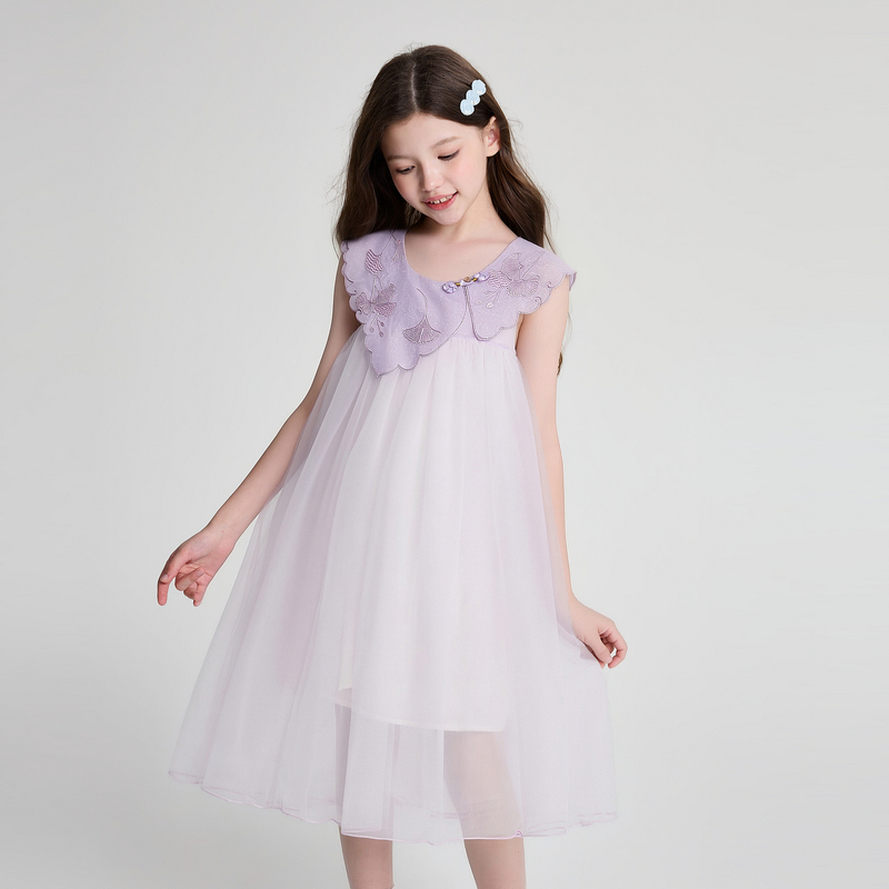 笛莎Deesha 2026年夏季新款中童女童国风裙连衣裙