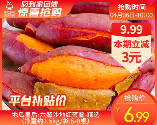 地瓜皇后·六鳌沙地红蜜薯-精选（净重约1.5kg/袋 6-8根） 商品图0