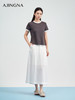 【商场同款】阿菁娜春夏季新款设计感白T恤撞色包边设计微宽松H型显瘦遮肉A31X101006 商品缩略图3