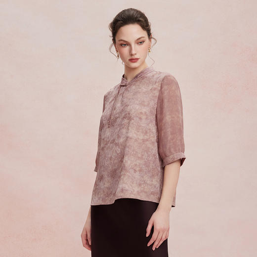 RF207斯尔丽26新款同色色织提花开衫松弛宽松H版型适配通勤休闲上衣 商品图2