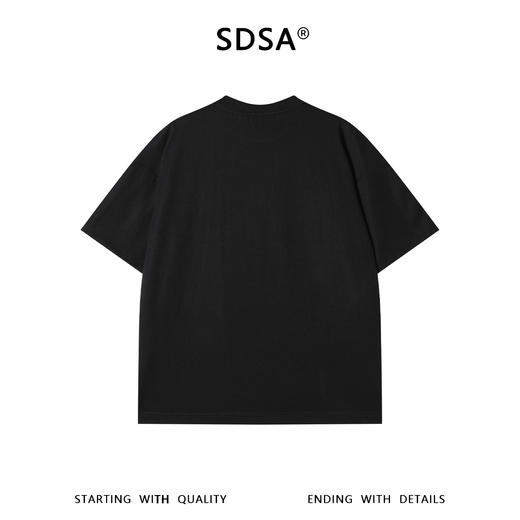 SDSA男装2026新款高贵轻奢网纹晕染印花宽松圆领短袖T恤百搭上衣 商品图1