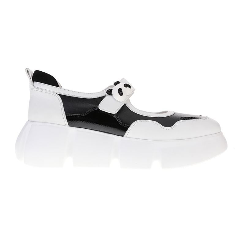 sheme国宝小白系列黑白撞色水晶熊猫头呆萌可爱女士厚底休闲鞋可定制