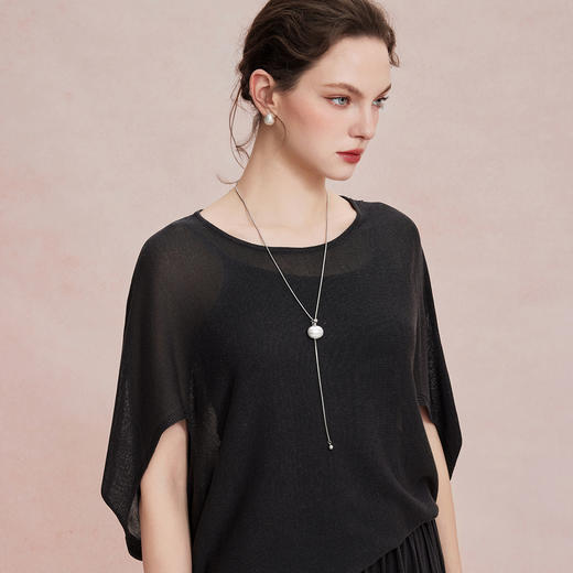 RF602斯尔丽26新款轻薄亚麻质感显瘦廓形上衣+松紧半裙休闲 商品图9