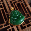 【天然正品】AU750黄金镶钻镶天然细腻油润度佳菠菜绿无黑点佛公碧玉和田玉吊坠项链43.1*32.3*12.4MM（皆取最大值）030426XY08 商品缩略图5