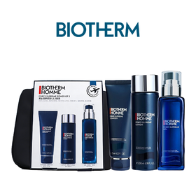 【皮包款】Biotherm碧欧泉 男士水动力御尊蓝钻三件套（洁面125ml+爽肤水200ml+润肤乳100ml） 香港直邮