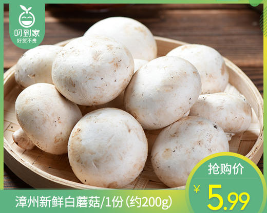 【叼鲜蔬】漳州新鲜白蘑菇/1份（约200g） 商品图0