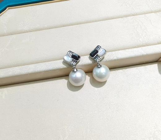 【贝母光泽】10-11mm淡水正圆珍珠耳钉 纯银 温润经典 [发：49] 商品图0
