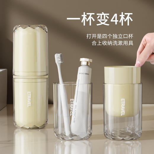 【材质安全耐用！易清洁】旅行洗漱套装漱口杯便携式牙刷杯电动牙刷收纳盒可爱旅游外出神器。xb 商品图0