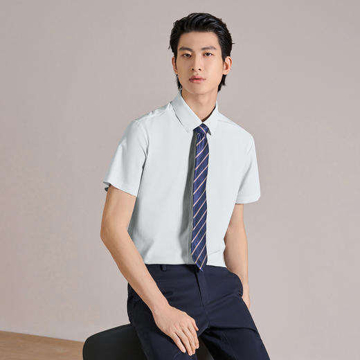 【无缝/高弹/印花衬衫】柒牌男装2026夏季新款青年商务短袖衬衫 130A70810 商品图1