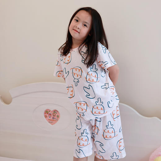 【10A抗菌纯棉】棉花堂夏款氧气网眼菠萝儿童居家套装 --FA61174 商品图6
