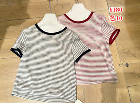【门店同款】ENJOY夏季撞色条纹短袖T 162260817