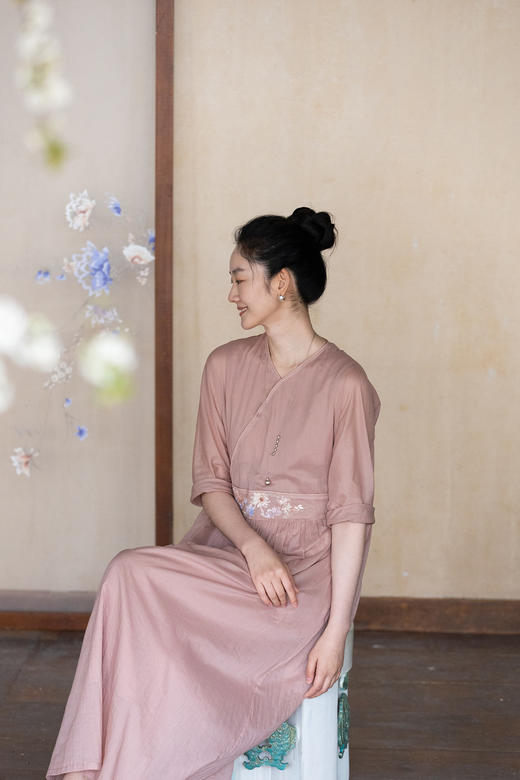 牧衣游原创 重工手绣纯棉连衣裙女夏季新品宽松复古文艺长裙 山也 商品图5