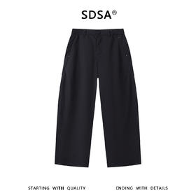 SDSA男装2026新款高贵轻奢时尚简约纯色侧边褶皱铆钉休闲裤百搭