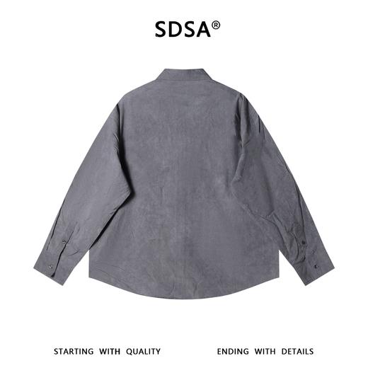 SDSA男装2026新款明线撞色门襟长袖衬衫宽松做旧肌理感休闲上衣 商品图4