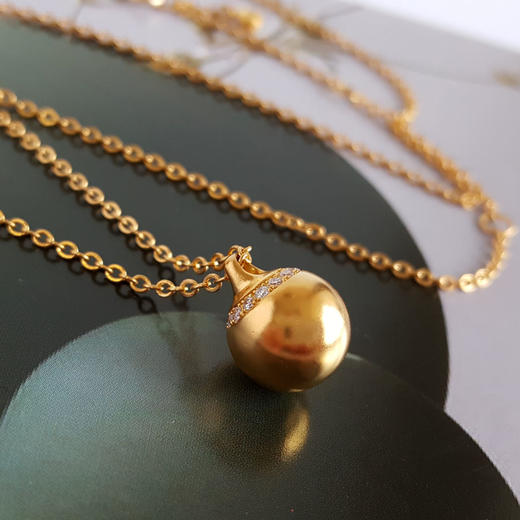 老铺古法手工足金项链金珠锁骨链（钻石款）项链 链长：46CM（长度可调节）260326JJ29 商品图2