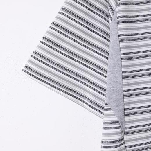 SDSA男装2026新款高贵轻奢韩系撞色条纹小标圆领短袖T恤百搭上衣 商品图3