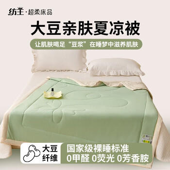 纺王夏被子亲肤透气大豆被四季通用被褥被芯大豆亲肤夏凉被150*200cm /床上用品 /被子 /纤维被 商品图0
