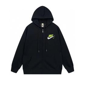 F040310春季新款罗纹耐磨损舒适亲肤情侣款连帽开衫拉链卫衣外套