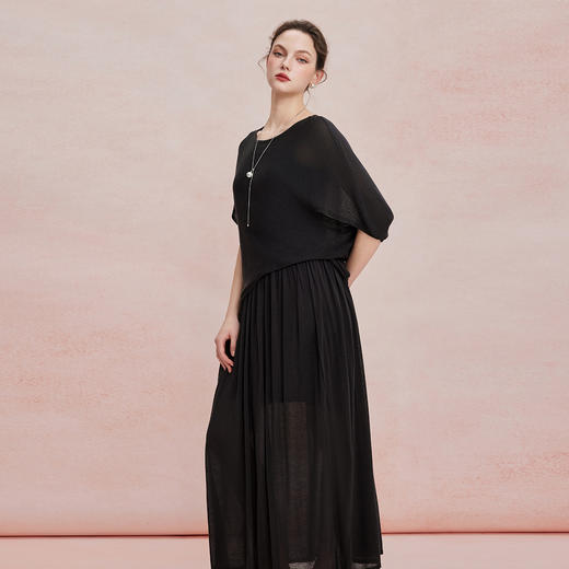 RF602斯尔丽26新款轻薄亚麻质感显瘦廓形上衣+松紧半裙休闲 商品图7