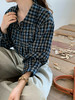 专柜实拍【全棉！亲肤透气】拉夏贝尔/La Chapelle必备品！韩系慵懒翻领排扣口袋长袖复古格子衬衫休闲百搭上衣 商品缩略图1
