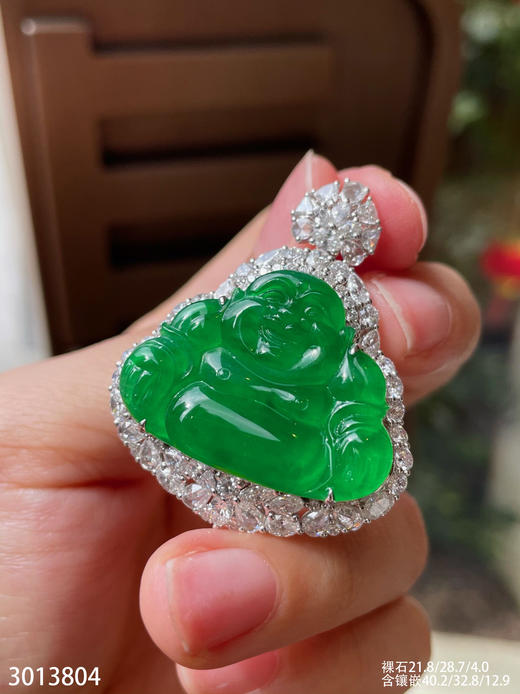 老坑高冰艳绿佛公吊坠【3013804】具体价格微信咨询 商品图5