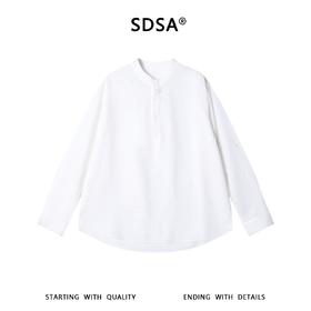 SDSA男装2026新款高贵轻奢潮牌复古亨利领宽松长袖衬衫