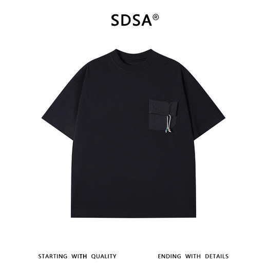 SDSA男装2026新款高贵轻奢撞色肌理口袋装饰宽松短袖T恤百搭时尚 商品图0