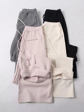 F040303夏薄款新款高腰设计感宽松莫代尔垂感直筒休闲裤女长裤