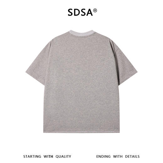 SDSA男装2026新款高贵轻奢潮牌拼接简约圆领短袖T恤百搭宽松上衣 商品图4