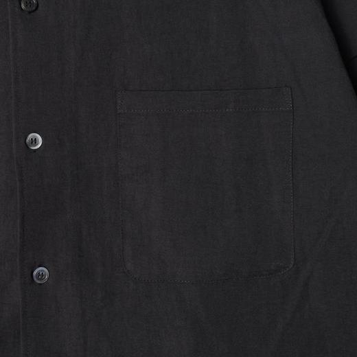 SDSA男装2026新款高贵轻奢潮牌极简风基础款弧形下摆宽松短袖衬衫 商品图3