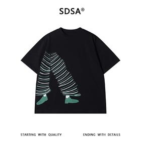 SDSA男装2026新款高贵轻奢潮牌趣味裤型印花圆领短袖T恤百搭时尚