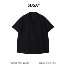 SDSA男装2026新款高贵轻奢古巴领短袖衬衫宽松落肩休闲上衣