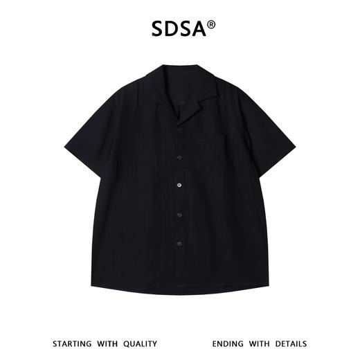 SDSA男装2026新款高贵轻奢古巴领短袖衬衫宽松落肩休闲上衣 商品图0