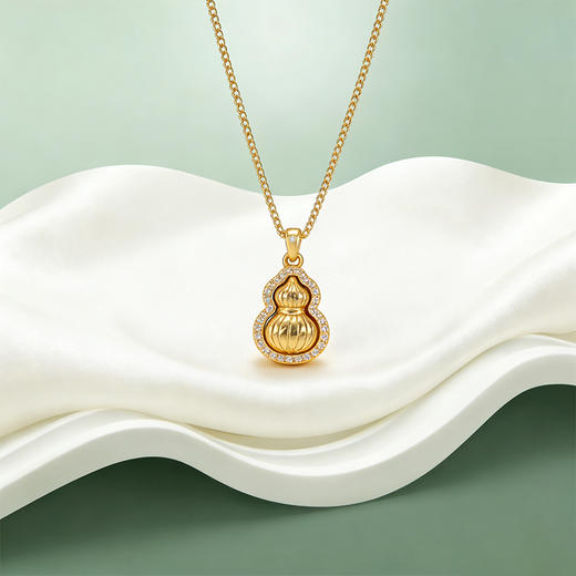 【宏艺珠宝】鎏金葫韵·银s925项链 商品图4