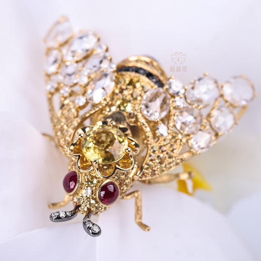 【甜蜜使者】红宝石蜜蜂胸针金-G2603109 商品图7