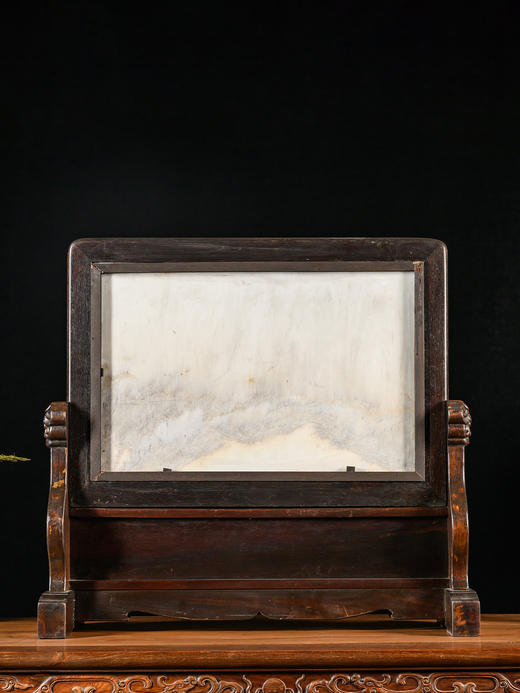 清	红木嵌螺钿镶云石大案屏 商品图3