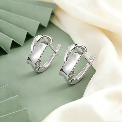 【宏艺珠宝】流云扣·银s925耳饰 商品图6