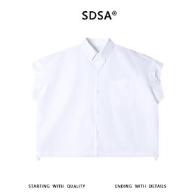 SDSA男装2026新款高贵轻奢无袖阔版扣领衬衫宽松落肩休闲上衣