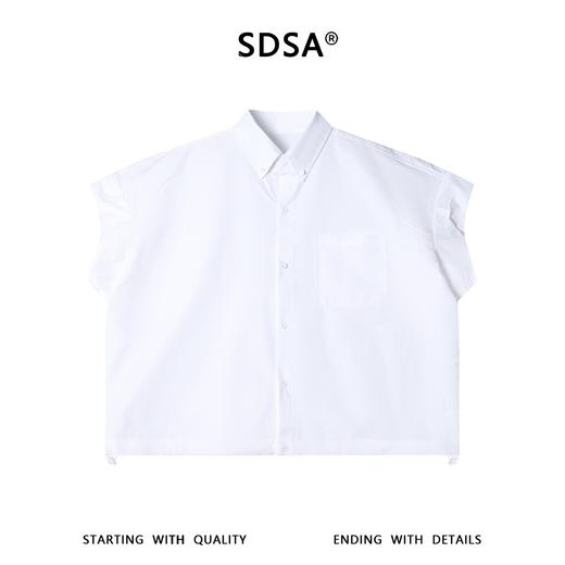 SDSA男装2026新款高贵轻奢无袖阔版扣领衬衫宽松落肩休闲上衣 商品图0