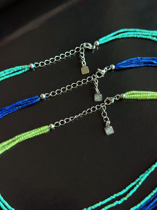 春日绽放 | 天然绿松石 青金石 橄榄石彩宝项链 商品图13